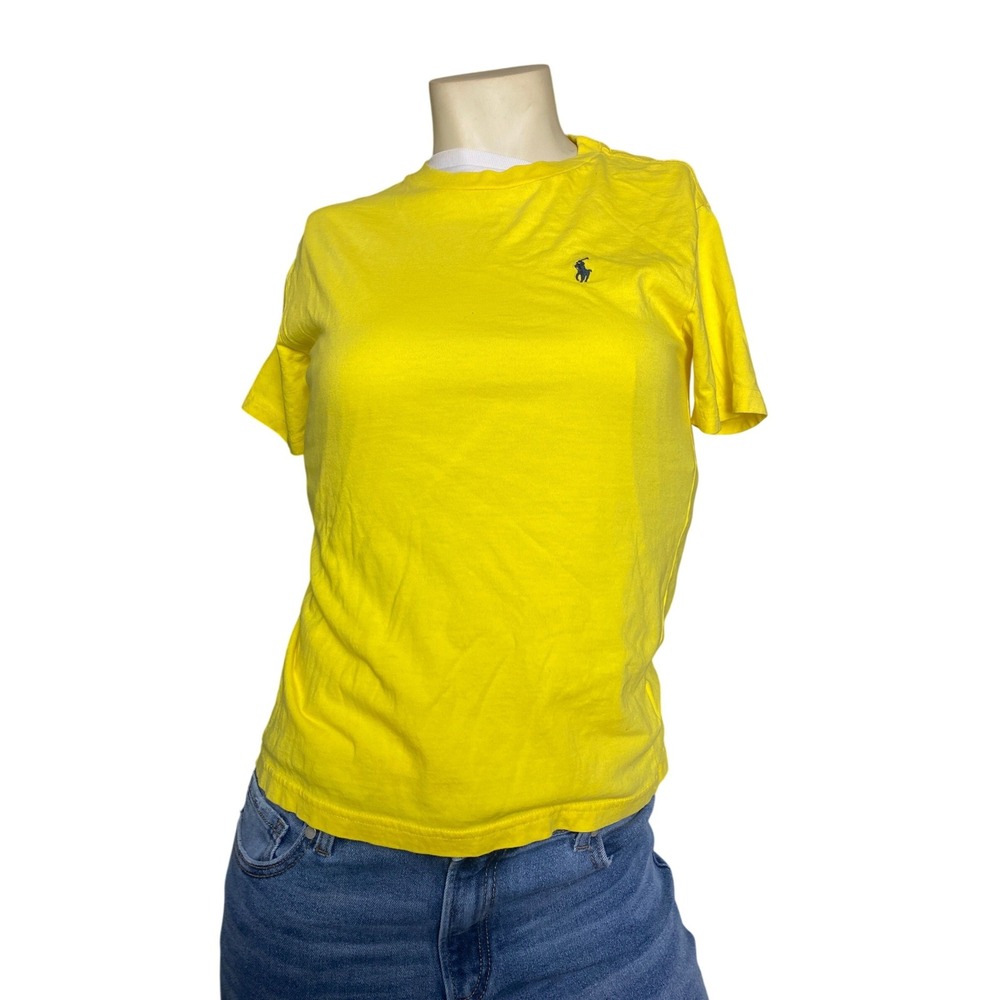 Polo Ralph Lauren Boys Yellow Pony Logo T Shirt Size M 10-12 Cotton Tee